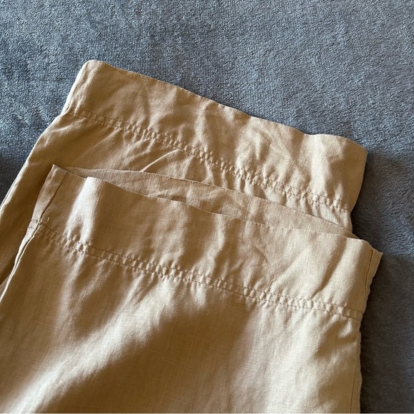 Lauren Ralph Lauren Wide-Leg Tan Linen Pants Size 12 - Picture 14 of 14